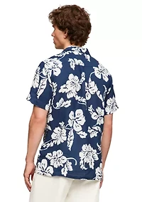 Pigment Dyed Linen Printed Shirt