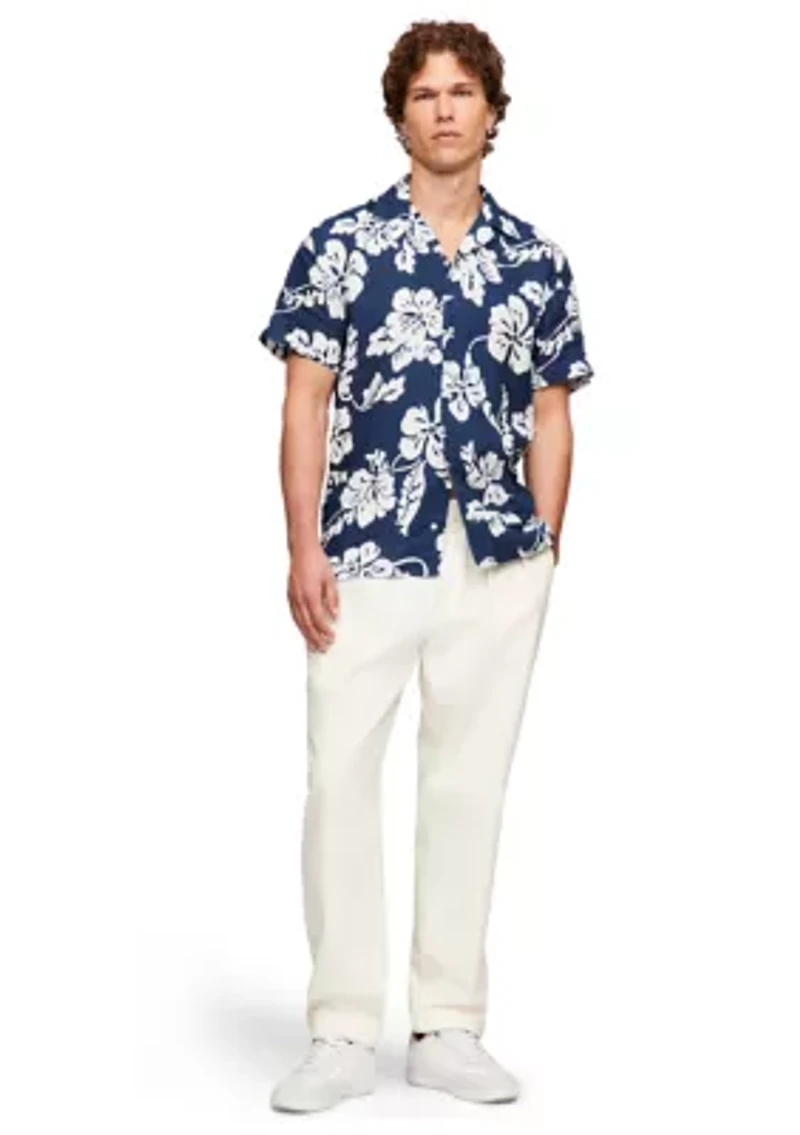 Pigment Dyed Linen Printed Shirt