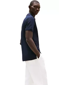 Men's Short Sleeve Striped Trim Polo Shirt