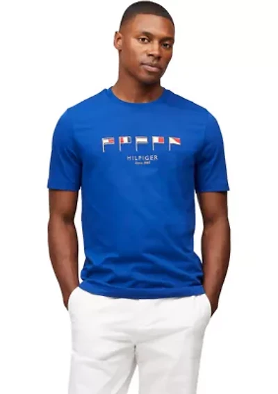 Men's Embroidered Nautical Flag T-Shirt