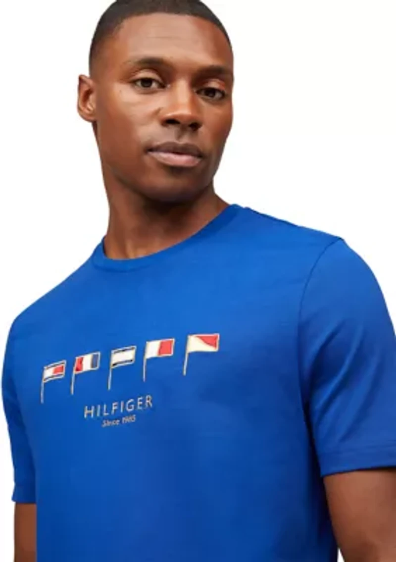 Men's Embroidered Nautical Flag T-Shirt