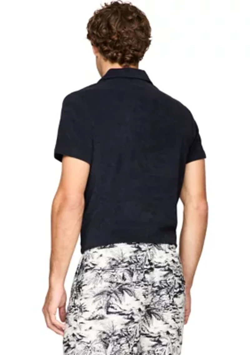 Regular Fit Island Print Linen Short