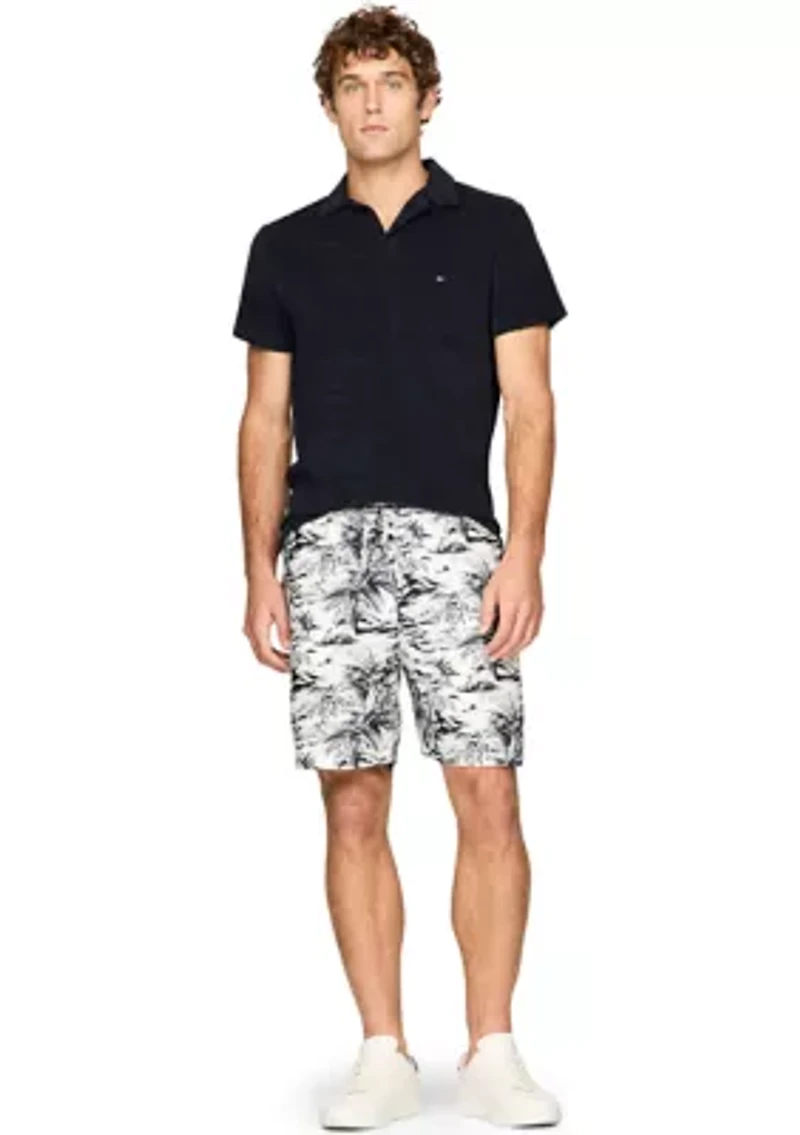 Regular Fit Island Print Linen Short