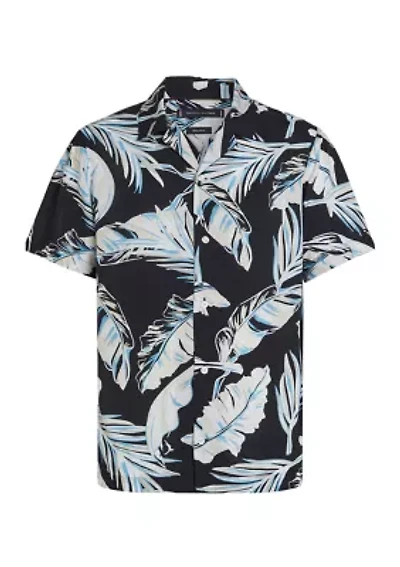 Men's Regular Fit Floral Camp Shirt