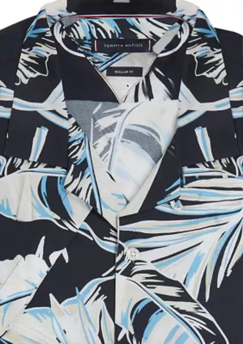 Men's Regular Fit Floral Camp Shirt