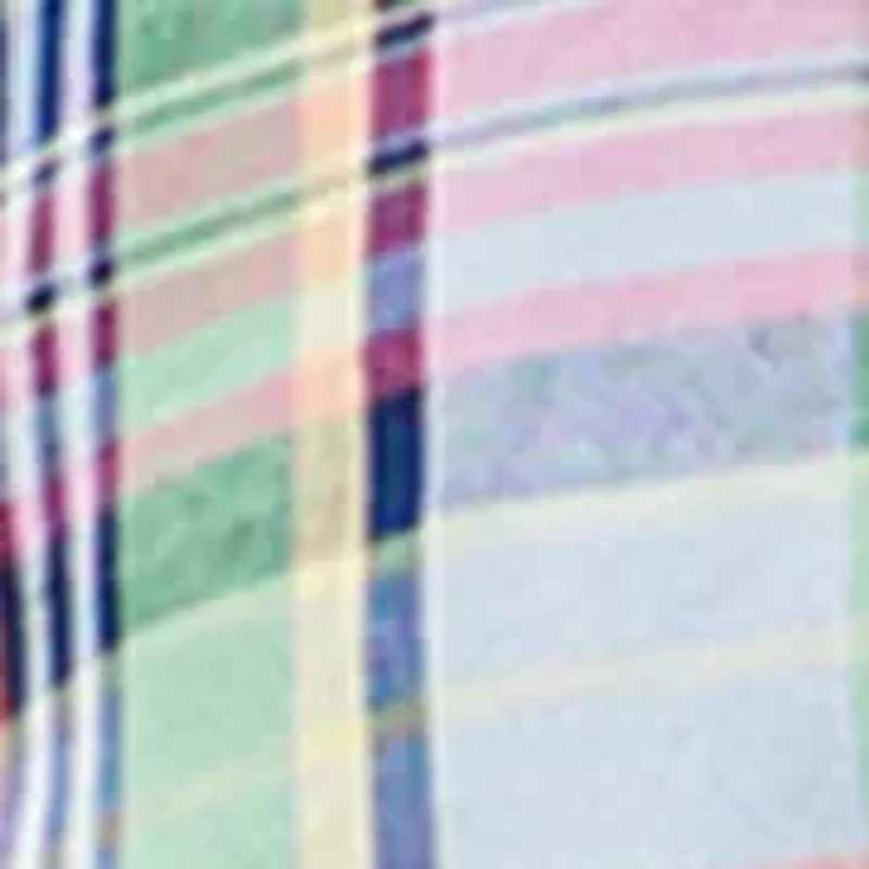 Men's Linen Blend Madras Short Sleeve Shirt