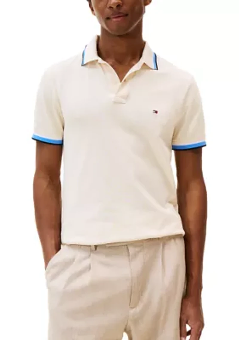 Slim Fit Flag Cuff Polo Shirt