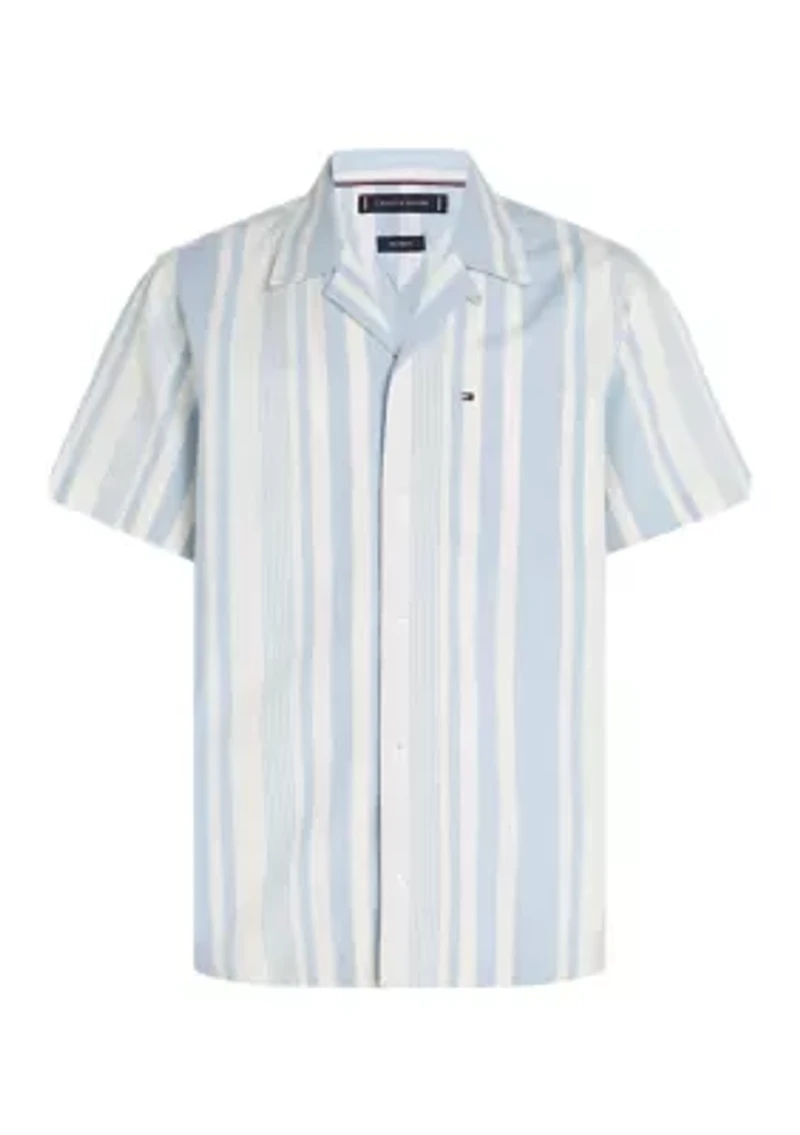 Relaxed Fit Stripe Camp Shirt