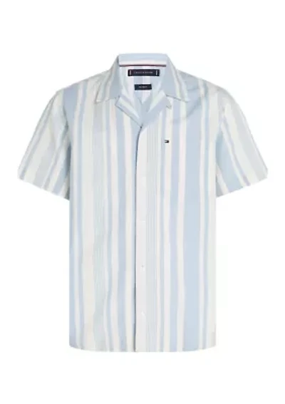 Relaxed Fit Stripe Camp Shirt