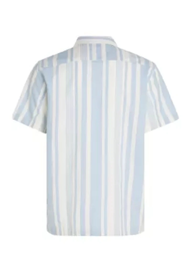 Relaxed Fit Stripe Camp Shirt