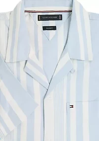Relaxed Fit Stripe Camp Shirt