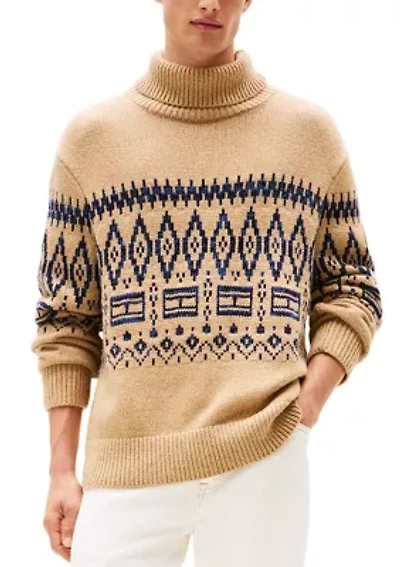 Fairisle Wool Blend Rollneck Sweater