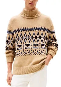 Fairisle Wool Blend Rollneck Sweater