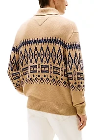 Fairisle Wool Blend Rollneck Sweater