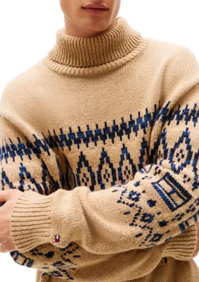 Fairisle Wool Blend Rollneck Sweater