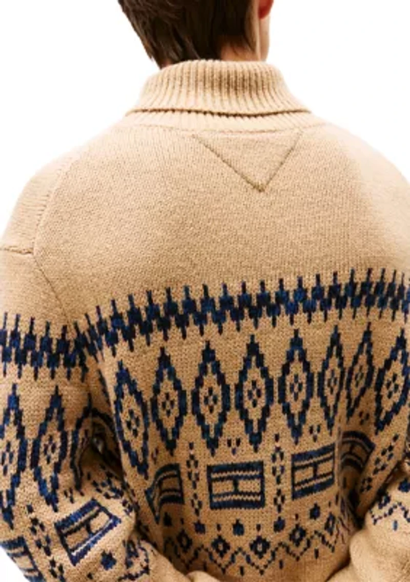 Fairisle Wool Blend Rollneck Sweater