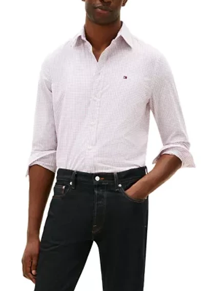 Men's Tattersall Long Sleeve Poplin Shirt