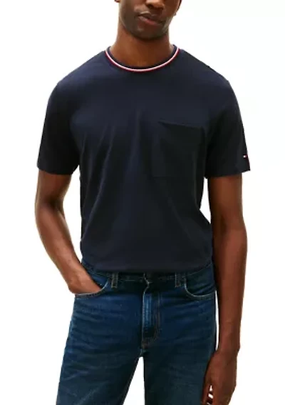 Men's Red White & Blue Pique Pocket T-Shirt