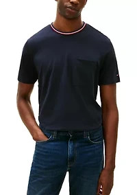 Men's Red White & Blue Pique Pocket T-Shirt