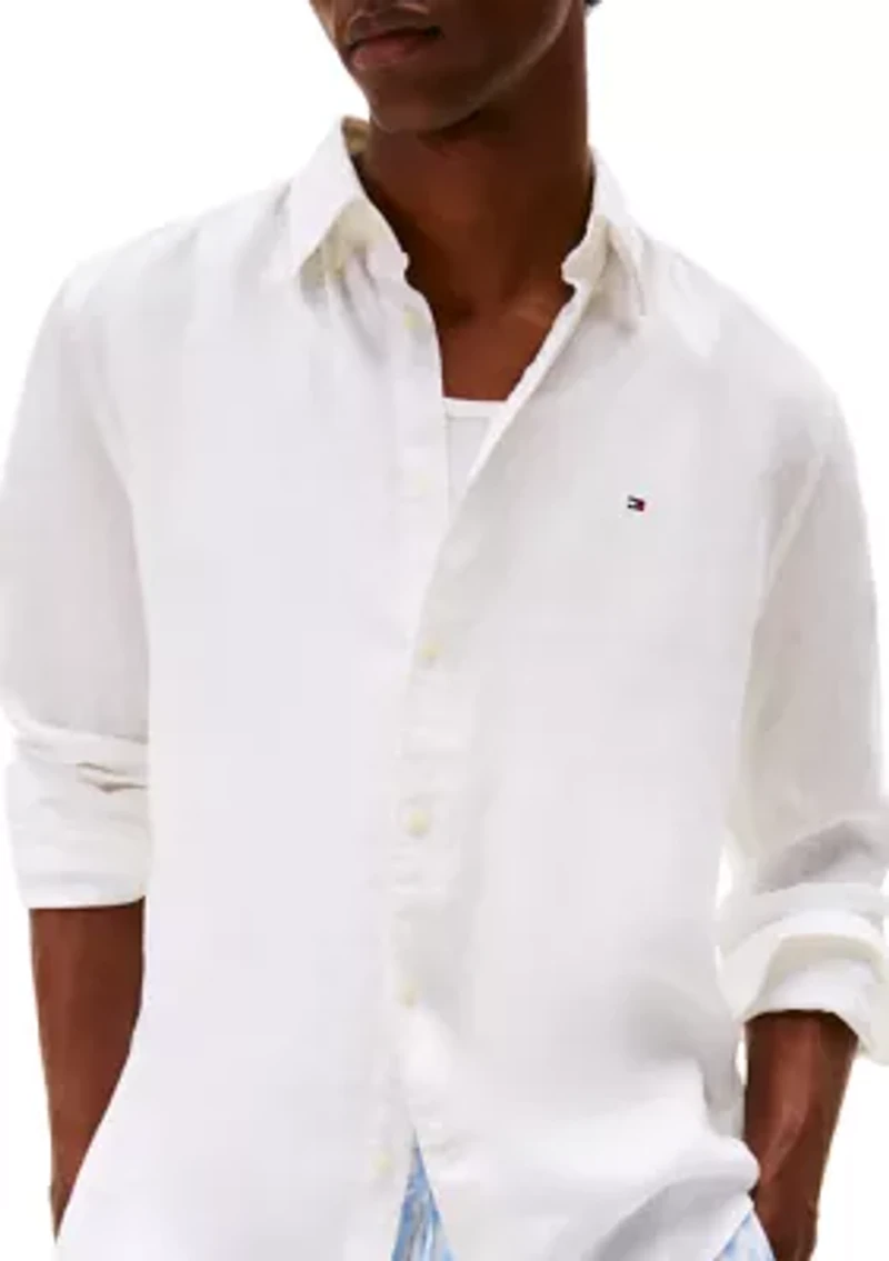 Men's Long Sleeve Linen Shirt