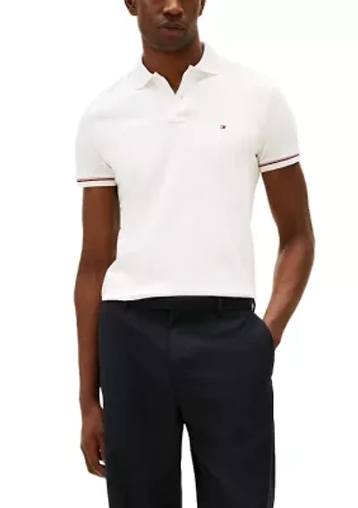 Men's Cuffed Liquid Cotton Slim Polo Shirt
