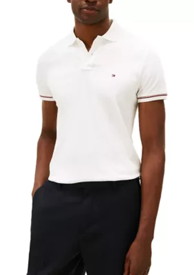 Men's Cuffed Liquid Cotton Slim Polo Shirt