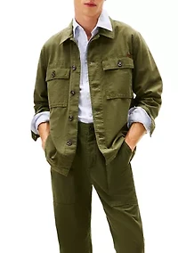 Men's Garment Dyed Utility Shirt Jacket