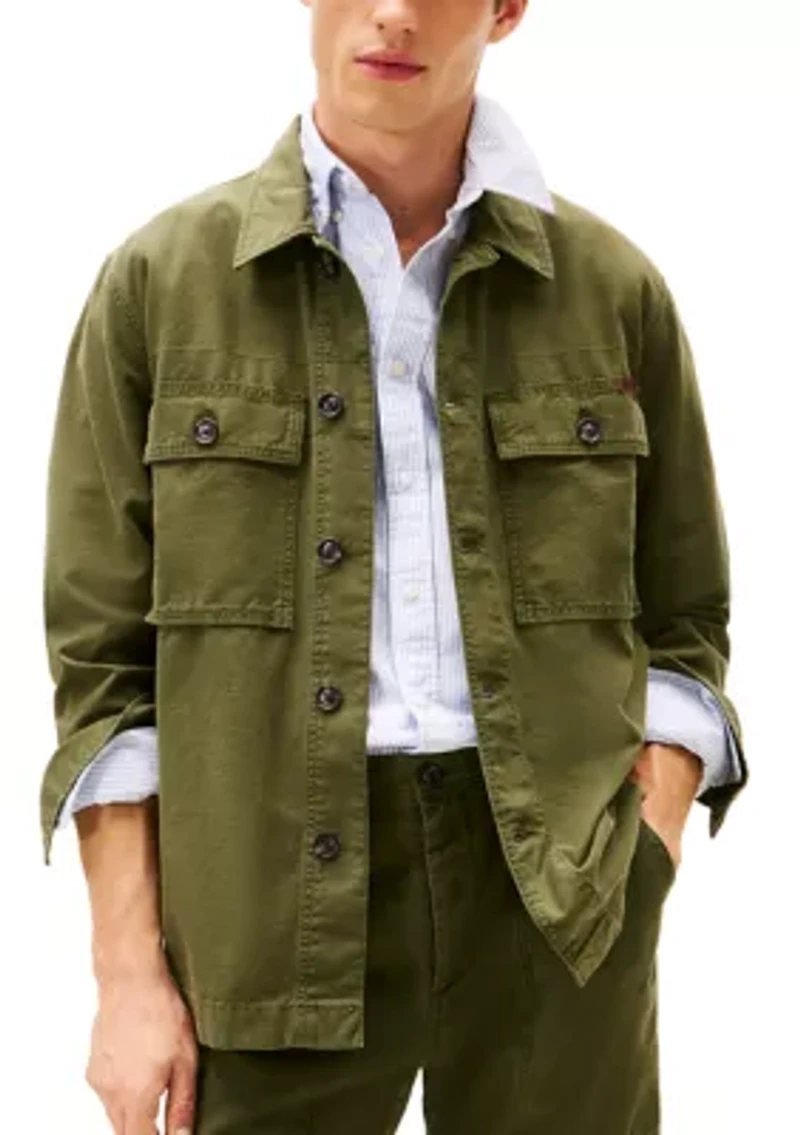 Men's Garment Dyed Utility Shirt Jacket