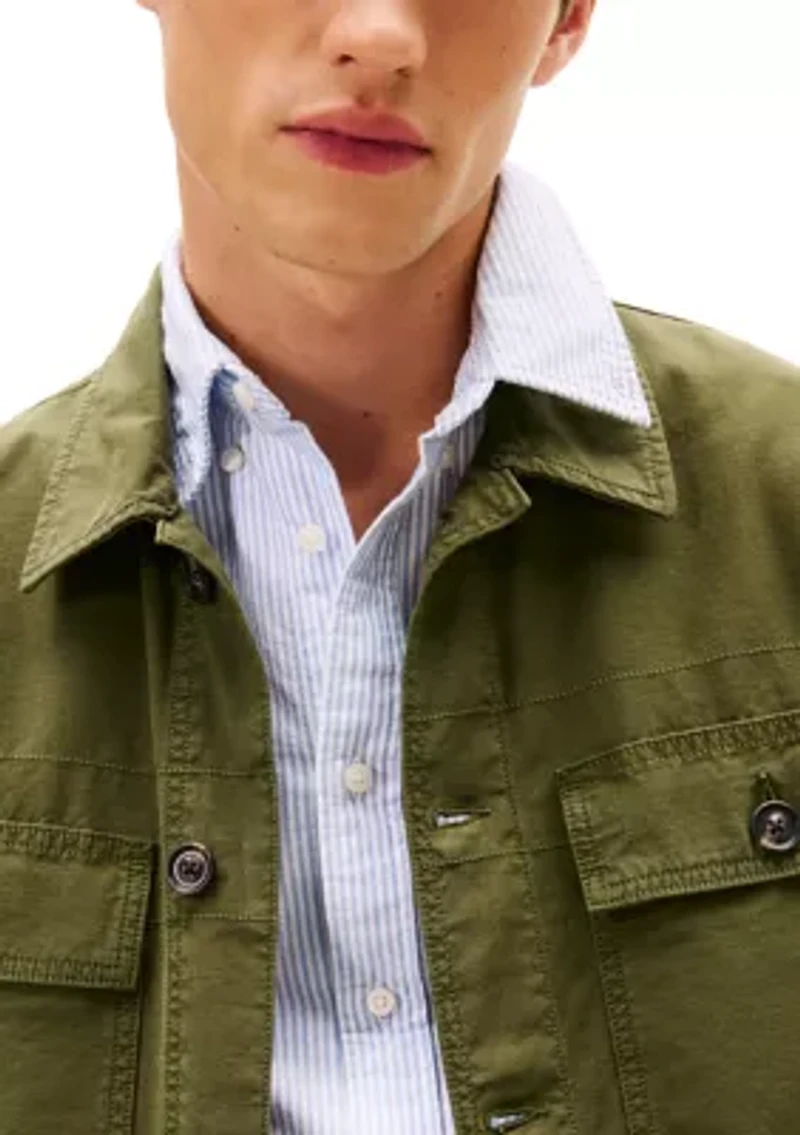 Men's Garment Dyed Utility Shirt Jacket