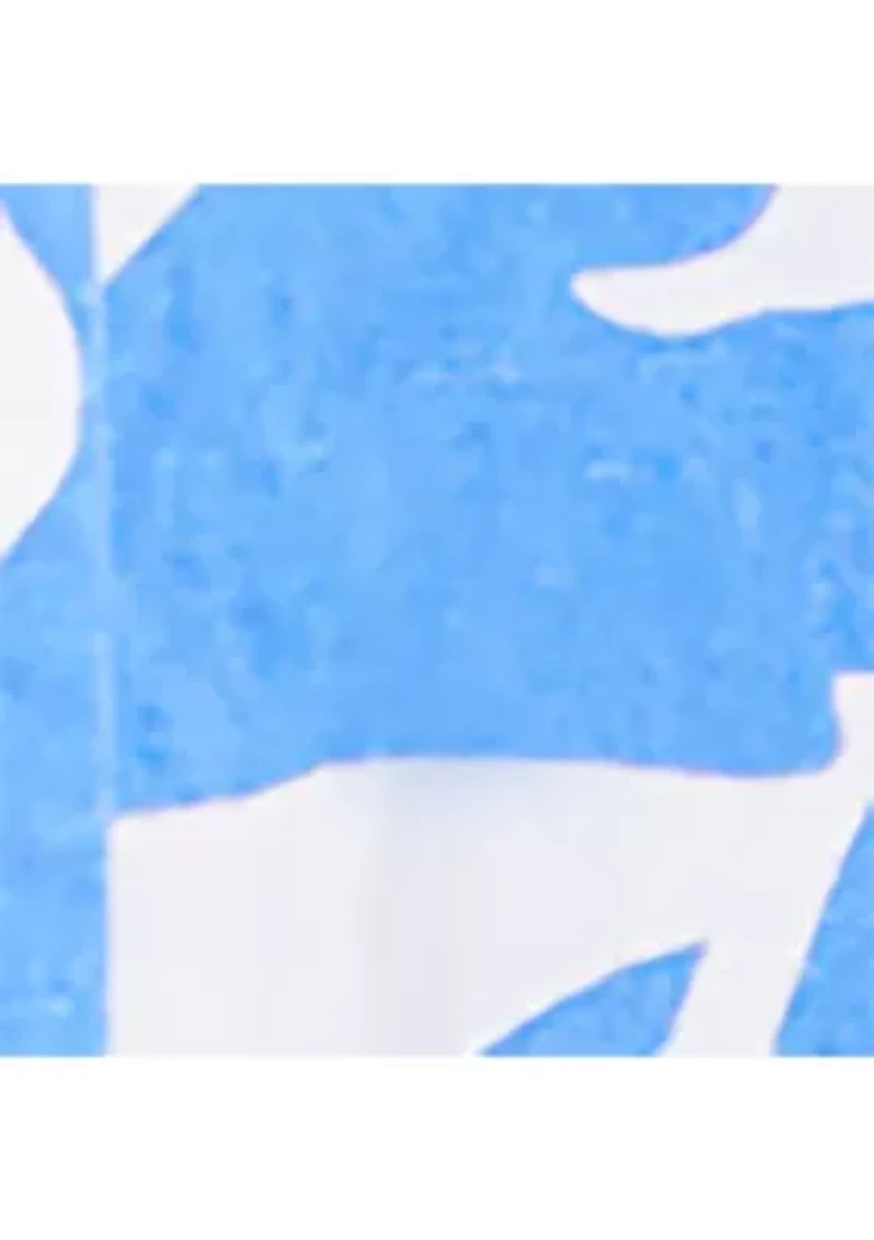 Men's Linen Blend Flower Printed Short Sleeve Shirt