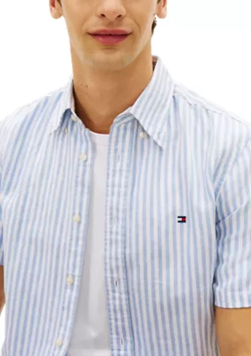 Men's Short Sleeve Linen Bengal Shirt