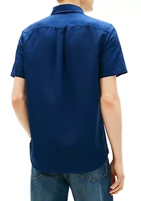 Men's Linen Blend Short Sleeve Shirt