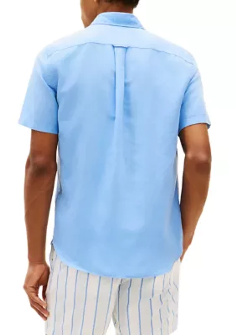 Men's Linen Blend Short Sleeve Shirt