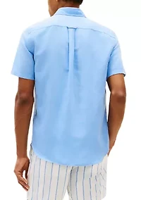 Men's Linen Blend Short Sleeve Shirt