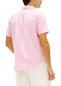 Men's Linen Blend Short Sleeve Shirt