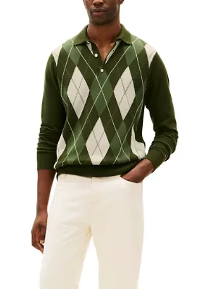 Men's Argyle Rugby Sweater