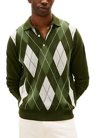 Men's Argyle Rugby Sweater