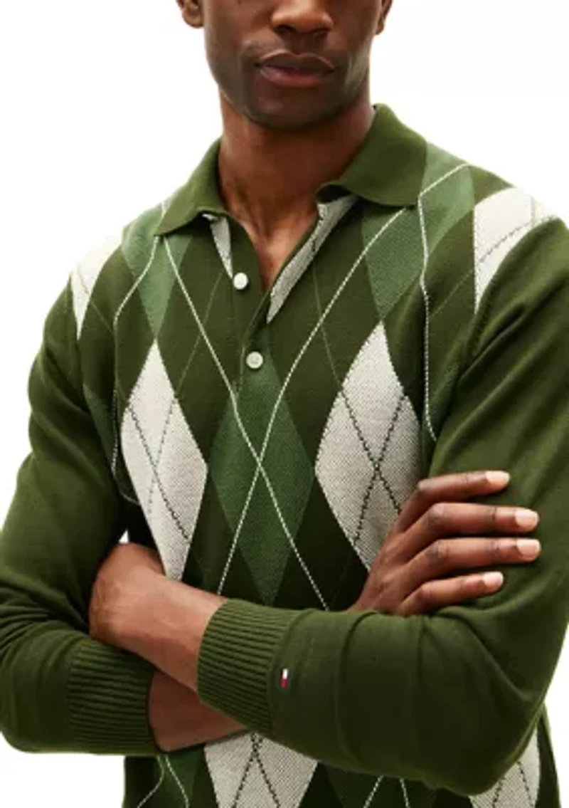 Men's Argyle Rugby Sweater