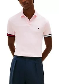 Men's Cuff Liquid Cotton Slim Polo Shirt