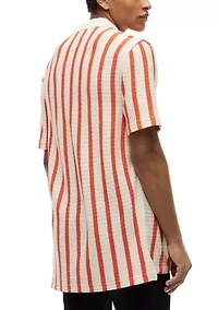 Men's Open Knit Relaxed Fit Polo Shirt
