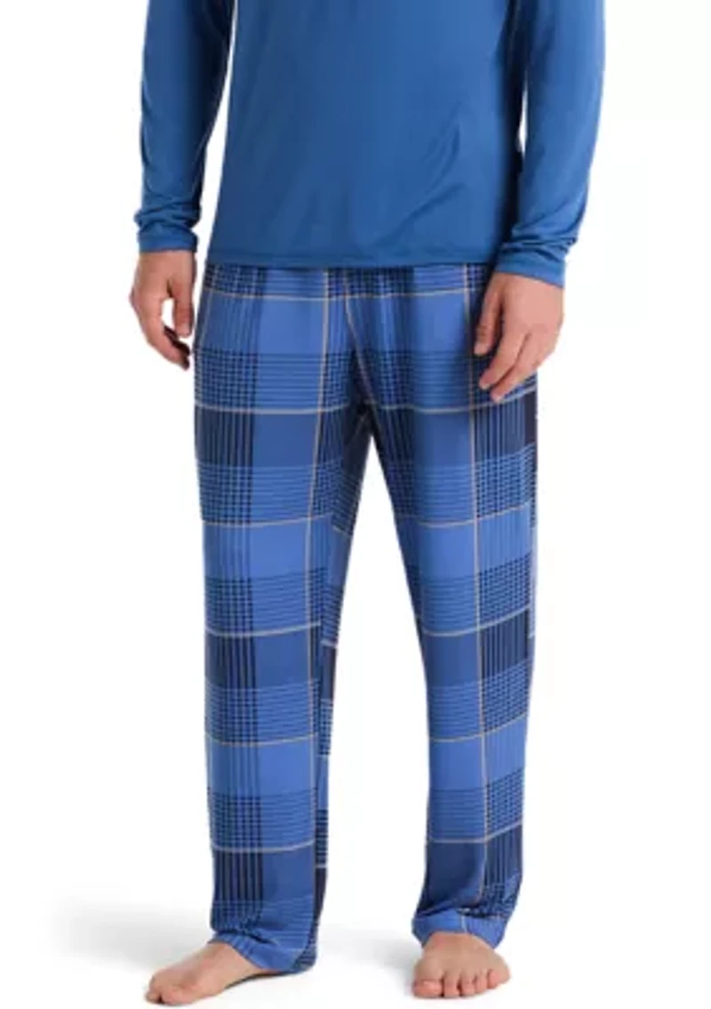 Men's Deluxe Touch Plaid Jersey Knit Pant