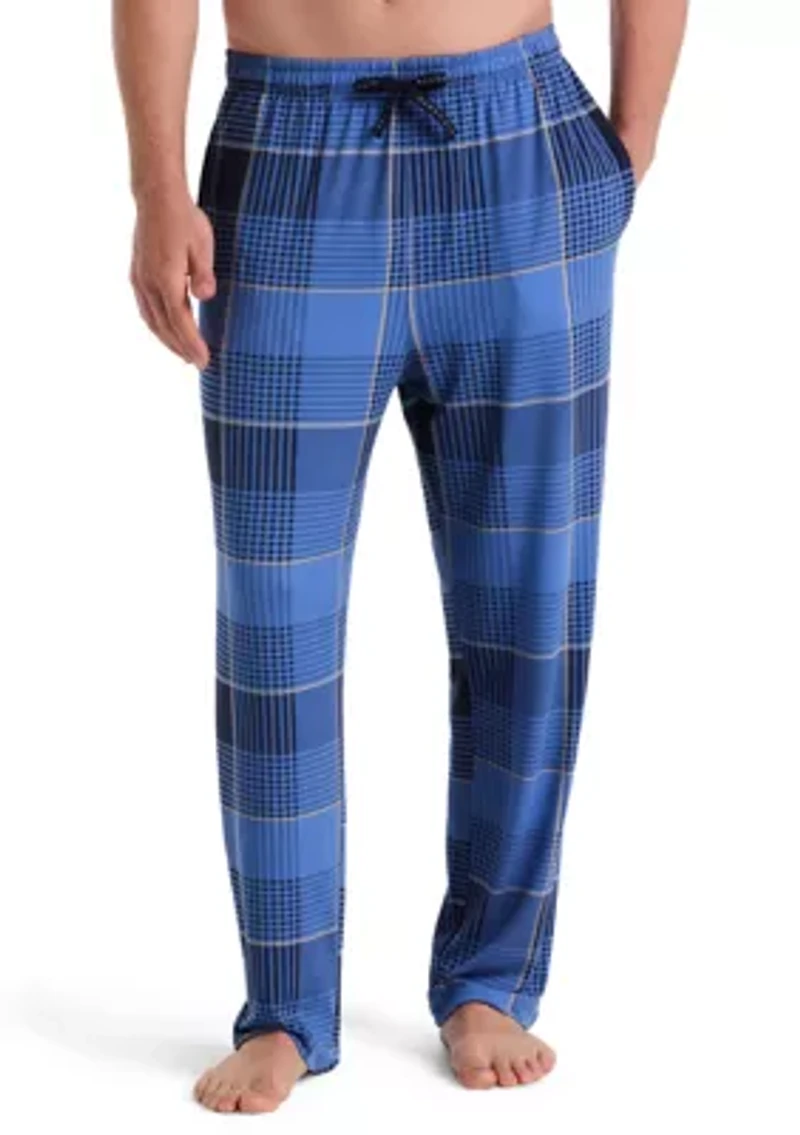Men's Deluxe Touch Plaid Jersey Knit Pant
