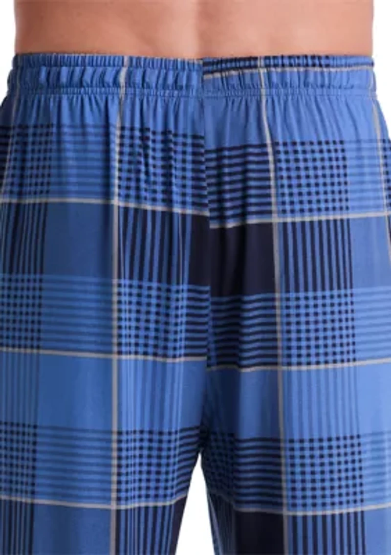 Men's Deluxe Touch Plaid Jersey Knit Pant