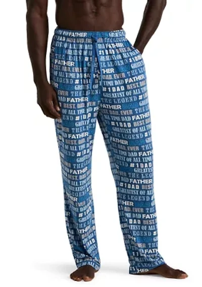 Men's Patterned Deluxe Touch Best Dad Ever Sleepwear Pants