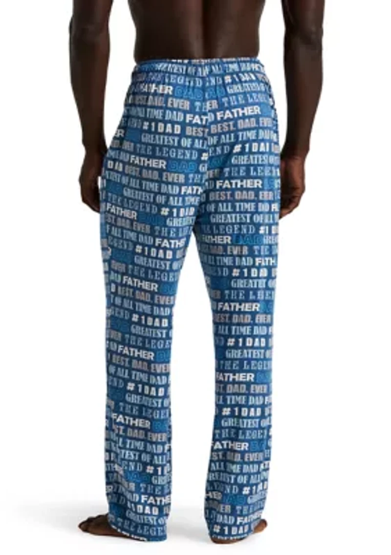Men's Patterned Deluxe Touch Best Dad Ever Sleepwear Pants