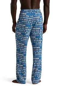 Men's Patterned Deluxe Touch Best Dad Ever Sleepwear Pants
