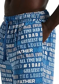 Men's Patterned Deluxe Touch Best Dad Ever Sleepwear Pants