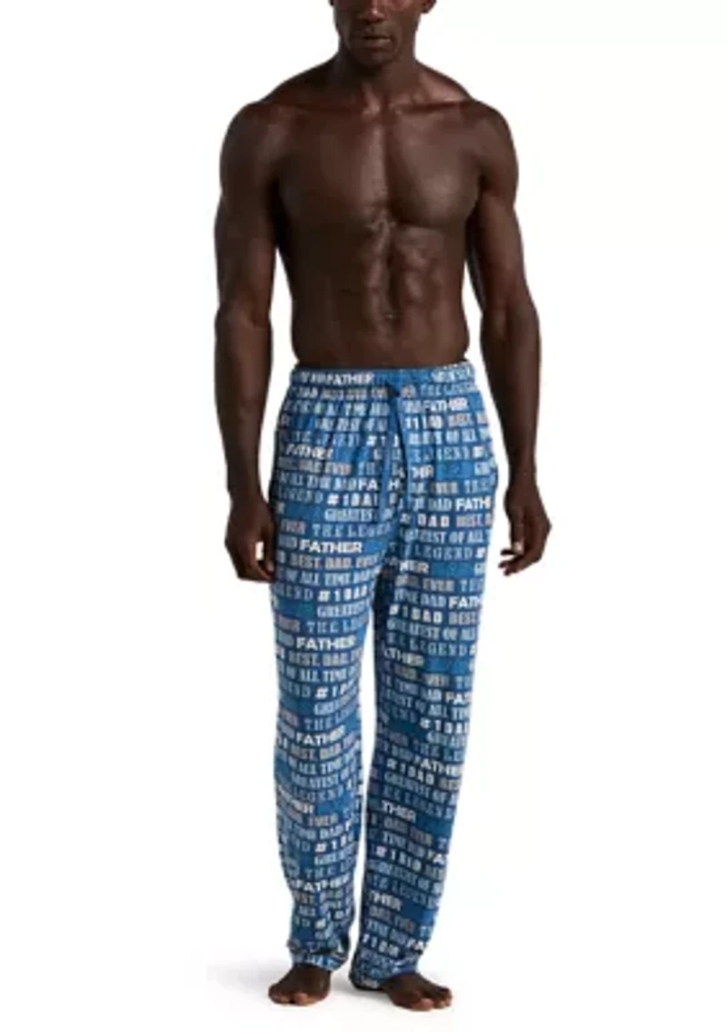 Men's Patterned Deluxe Touch Best Dad Ever Sleepwear Pants