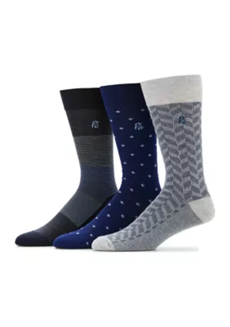 Herringbone Neat Stripe Dress Socks - 3 Pack