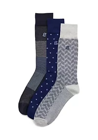 Herringbone Neat Stripe Dress Socks - 3 Pack